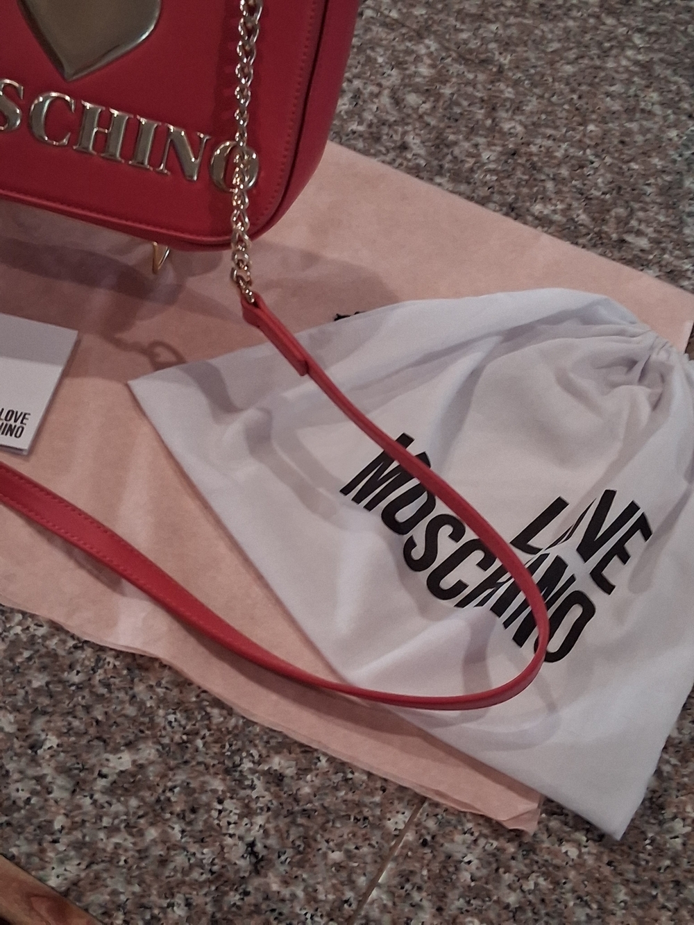 Love Moschino Red Leather Heart Crossbody - Picture 10 of 13
